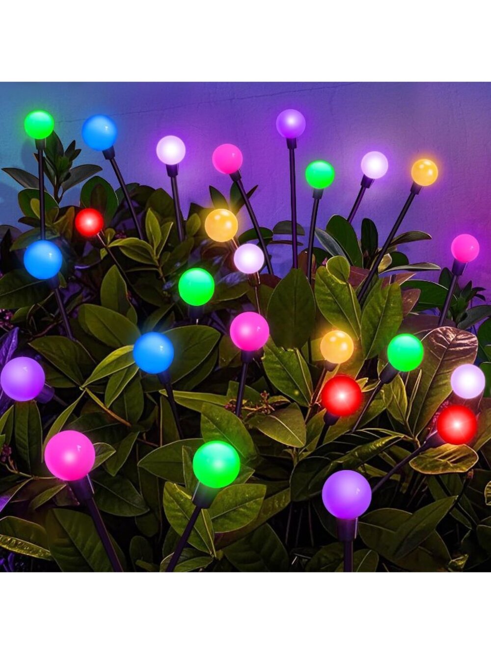 4 Pack Multi Swaying Firefly Waterproof Solar Garden Lights Outdoor Decoration